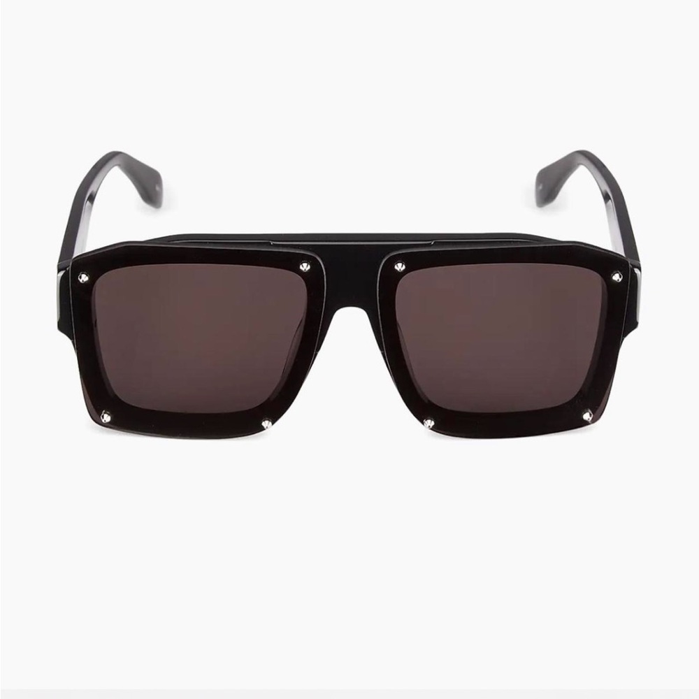 Alexander Mcqueen Studs 62mm Rectangular Sunglass… - image 1